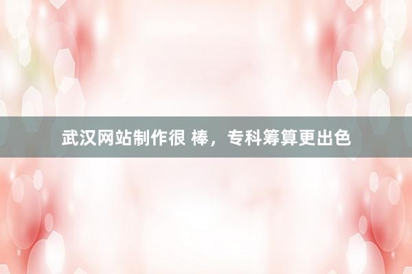 武汉网站制作很 棒，专科筹算更出色